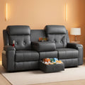 Recliner Sofa With Extra Oversized Storage Cupholders-0