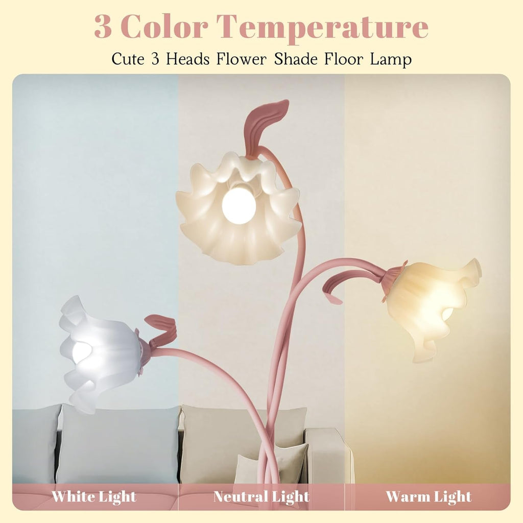 Pink Flower Floor Lamp Gooseneck With Temperatures
