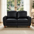 Black Faux Leather Loveseat