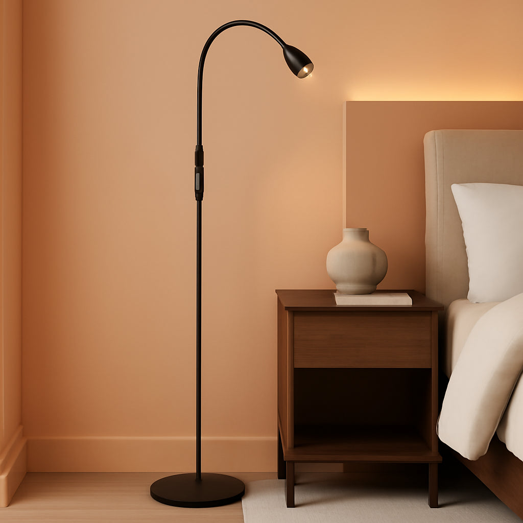 Matte Black Dimmable Zoomable Illuminated Floor Lamp