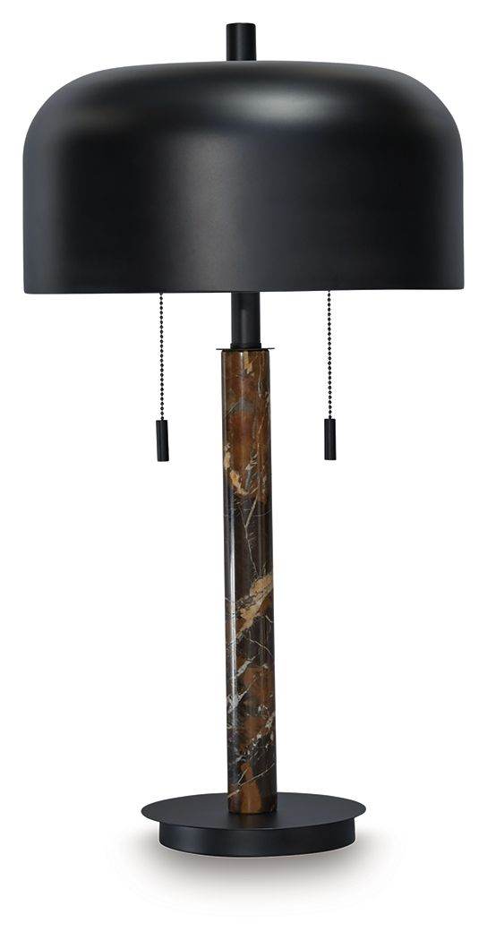 Alanbert - Metal Table Lamp - Brown / Black-0