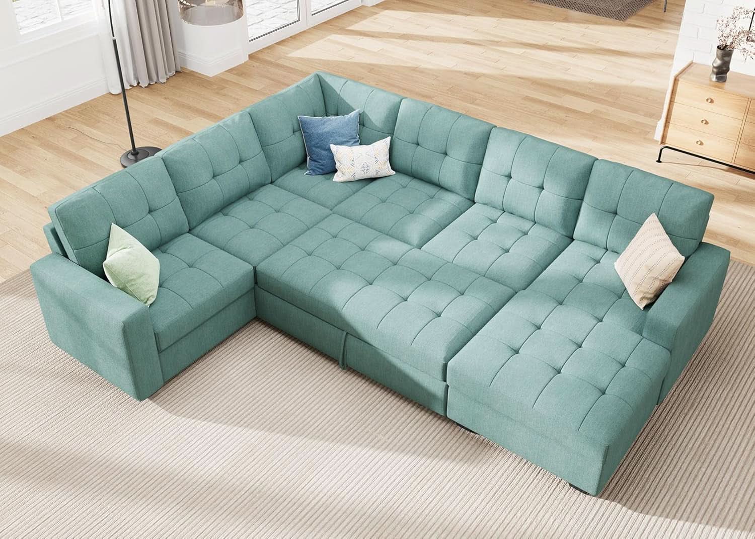 Sectional Sleeper Sofa Bed With Integrated Storage-0