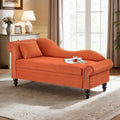 Orange Modern Velvet Chaise Lounge