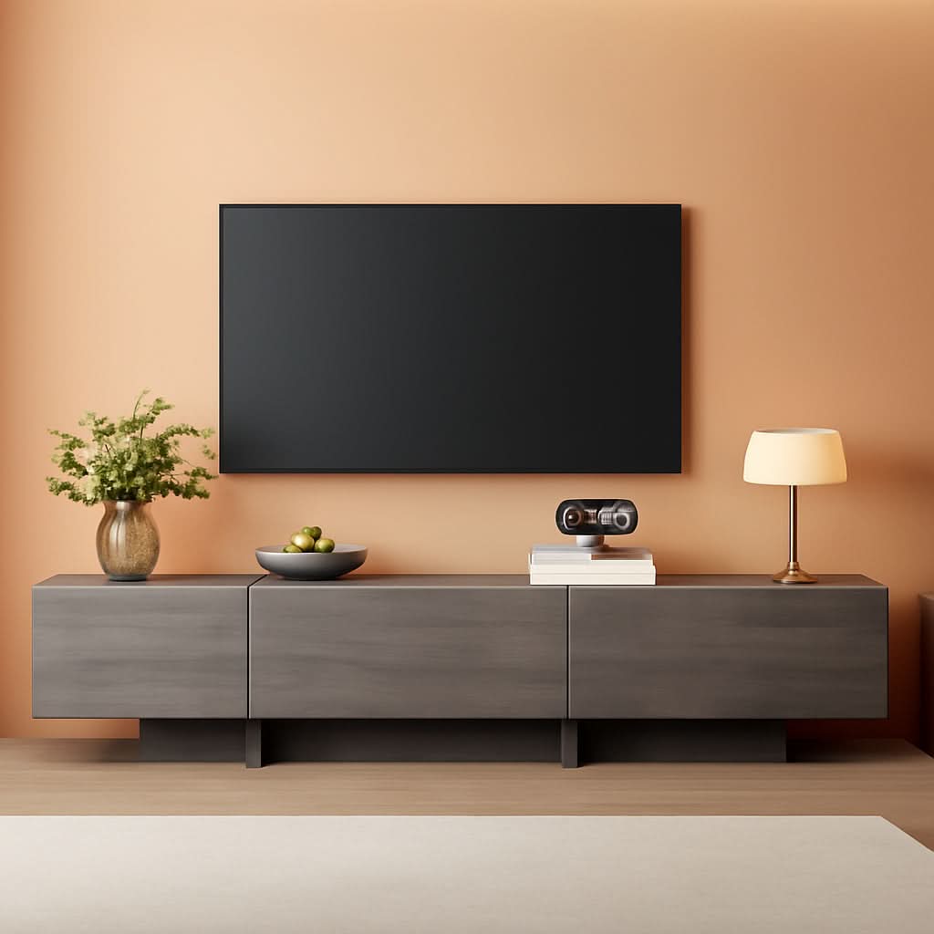76.4 Grey Modern TV Stand With Ample Drawers And Storage Solutions