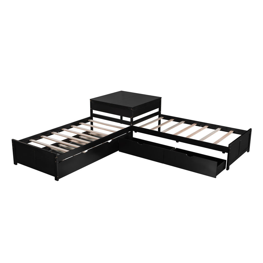 L-shaped Platform Bed