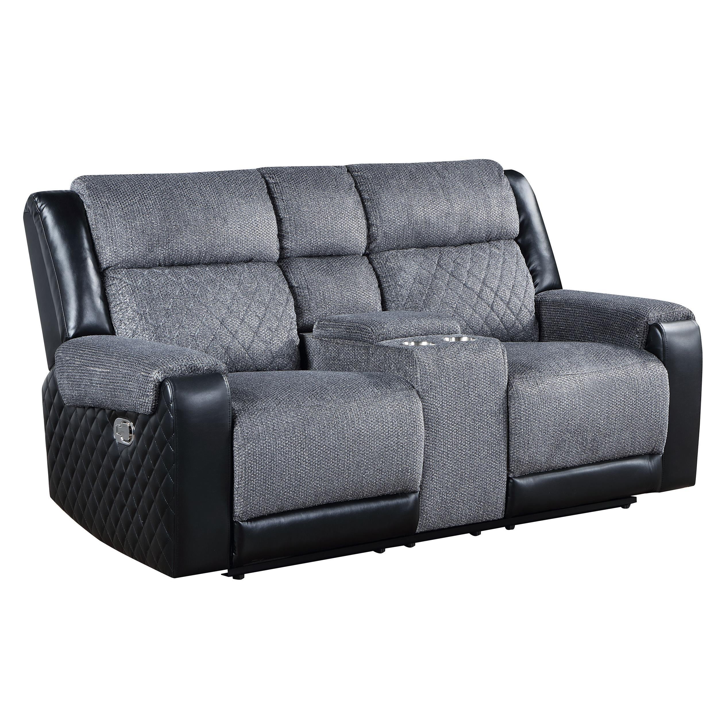 Alicia Gray Faux Leather Reclining Loveseat