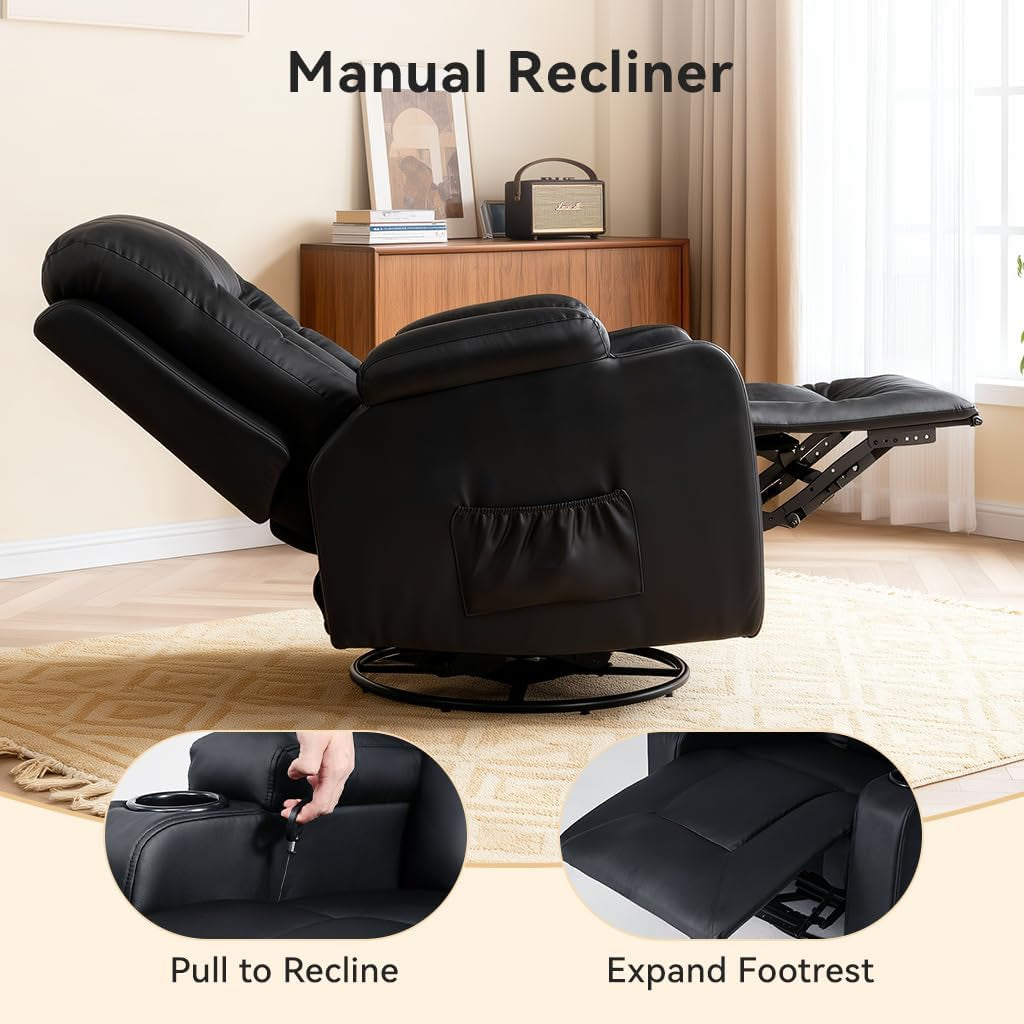 Faux Leatherette Manual Recliner Sofa Set Cupholders-3