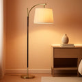 Industrial Matte Black Gold Dimmable Arc Floor Lamp Remote-0