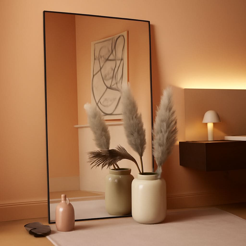 71x31 Inch Black Floor Mirror Full Length Standing-0