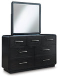 Rowanbeck - Dresser And Mirror - Black-0