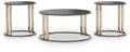 Hannerly - Occasional Table Set (Set of 3) - Black / Gold Finish-0