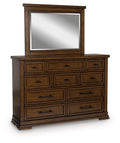 Taffenbrook - Dresser And Mirror - Medium Brown-0