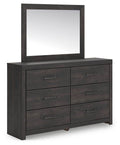 Hollivern - Dresser And Mirror - Dark Gray-0