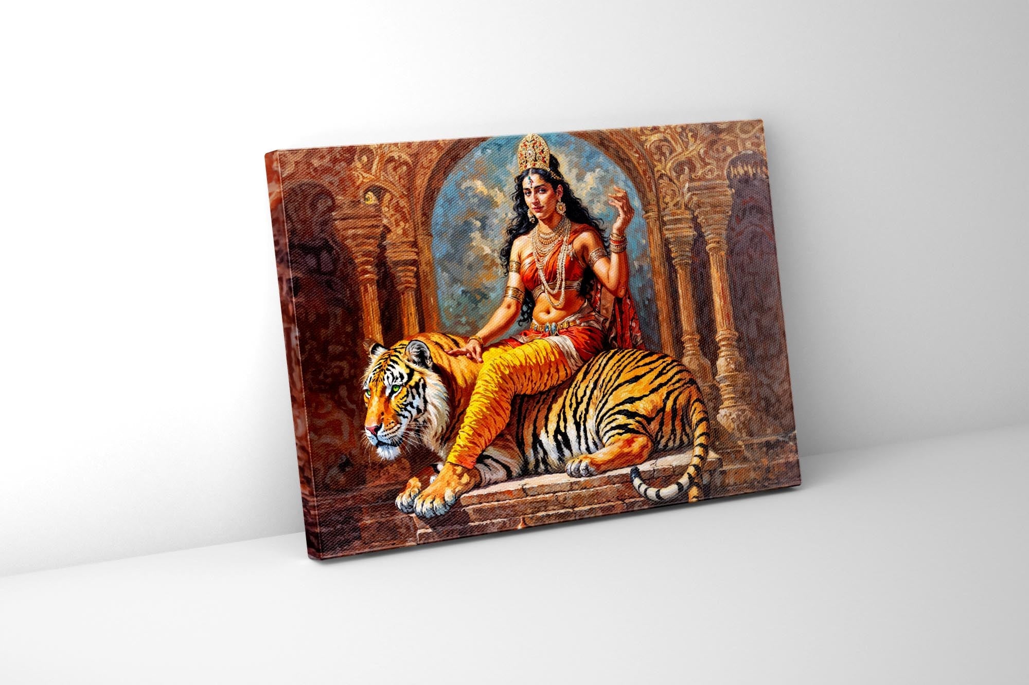 Parvati Canvas Wall Art-Indian Art-Spiritual Wall Art-1