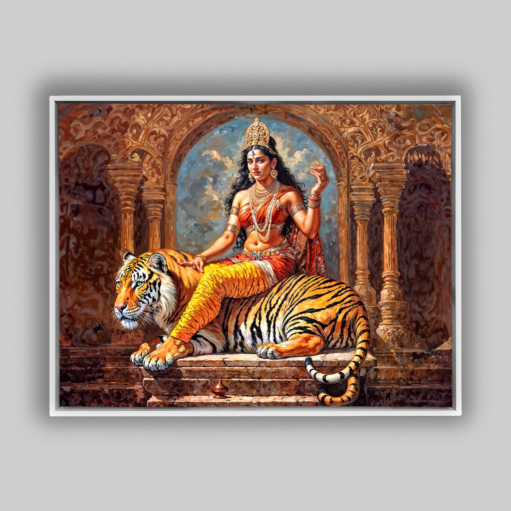 Parvati Canvas Wall Art-Indian Art-Spiritual Wall Art-5