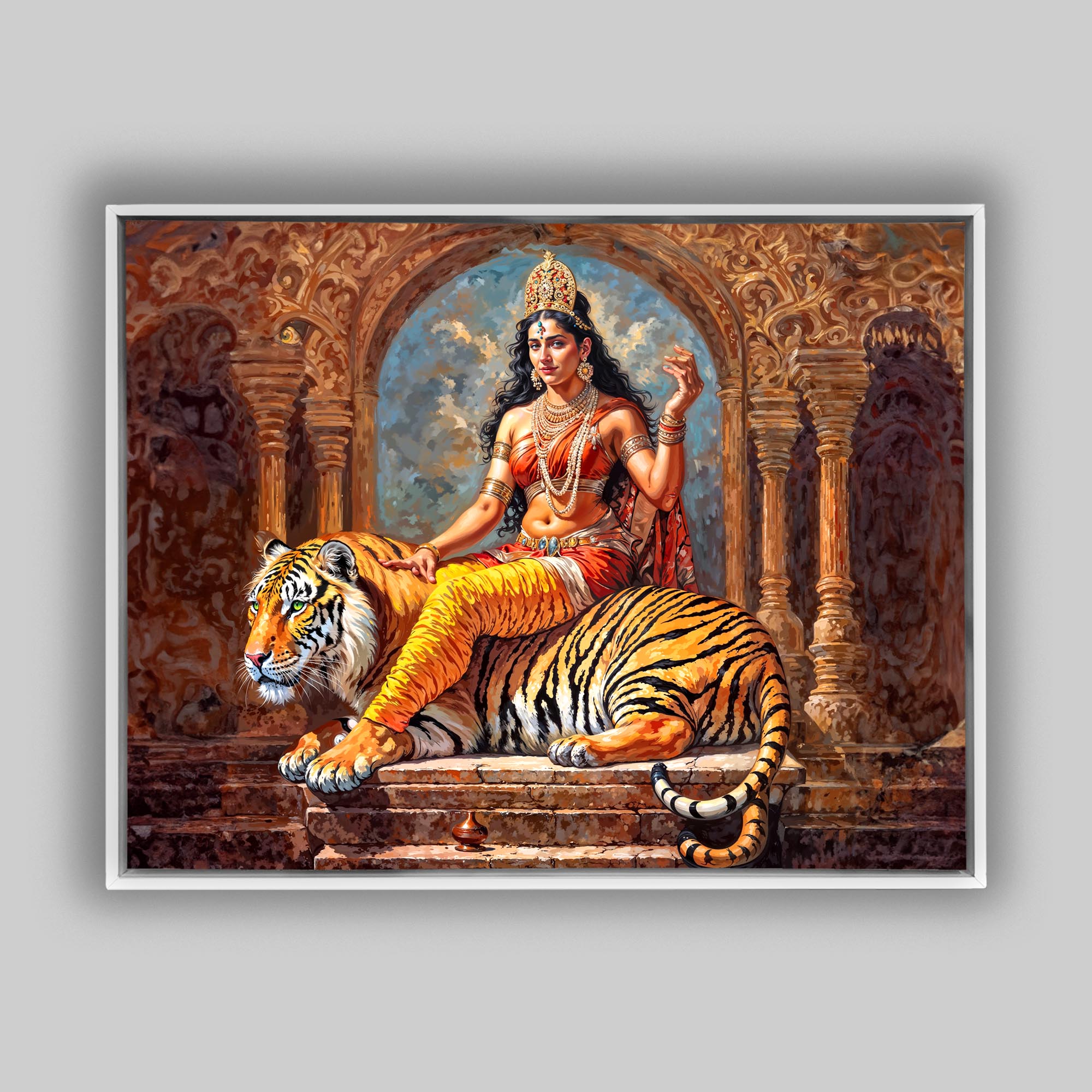 Parvati Canvas Wall Art-Indian Art-Spiritual Wall Art-5