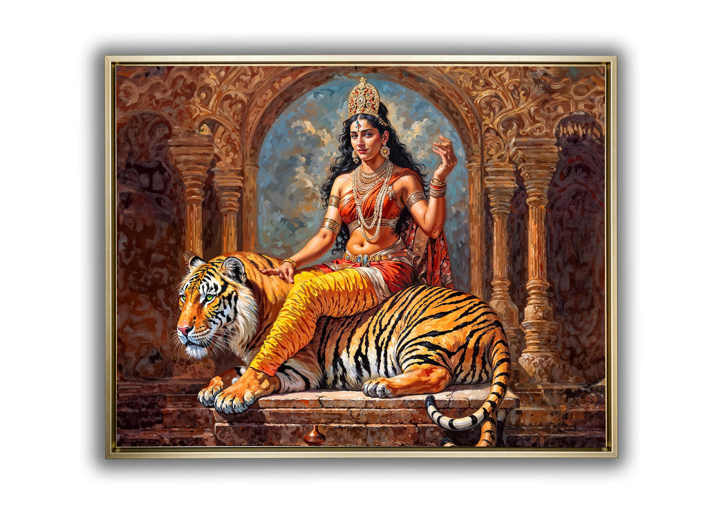 Parvati Canvas Wall Art-Indian Art-Spiritual Wall Art-6
