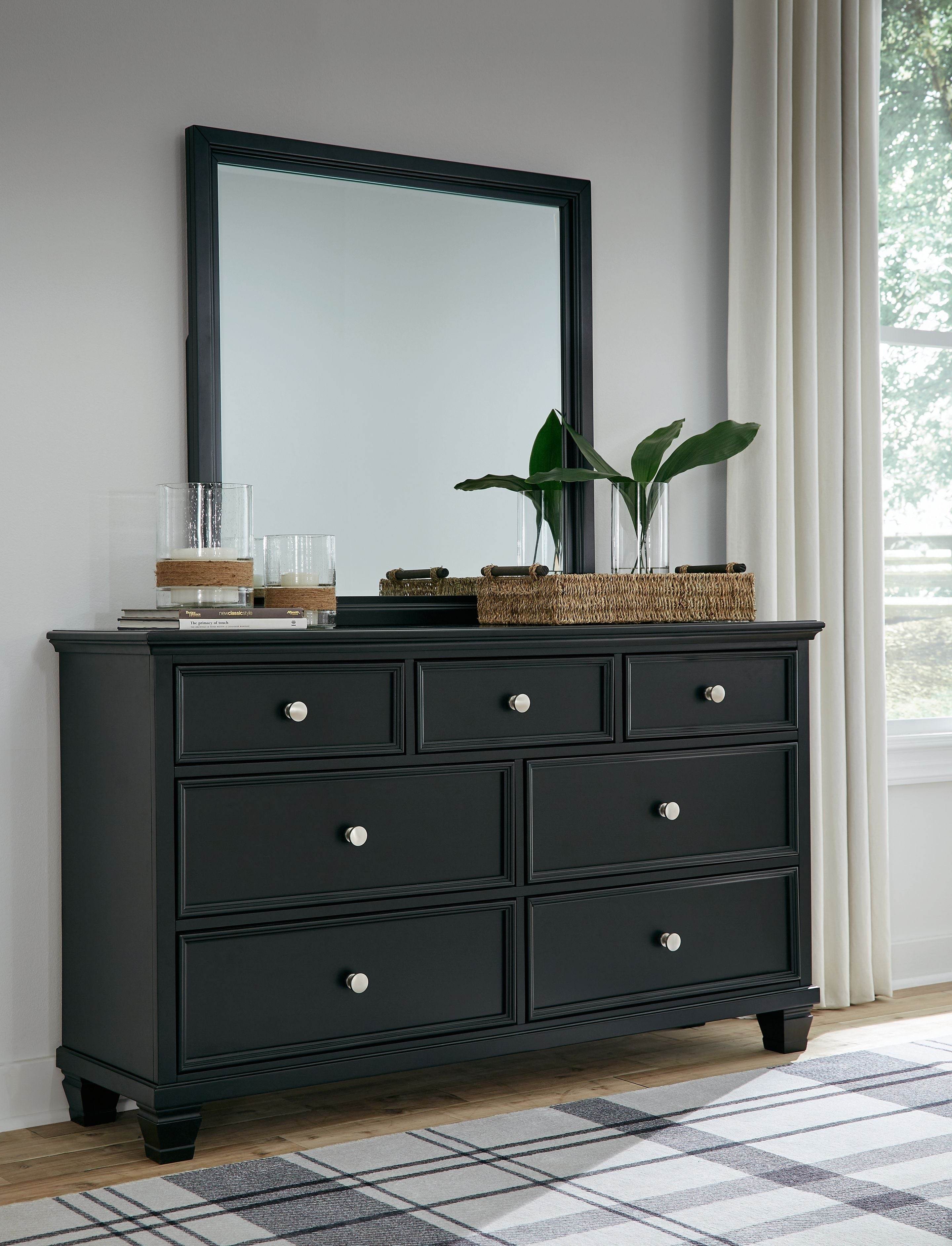 Lanolee - Dresser And Mirror - Black-2