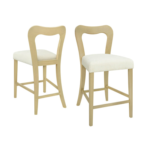 Counter Stool Without Arm(light ash+beige) Set of 2