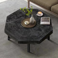 Octagonal Vintage Patchwork Craft Farmhouse  Wooden Coffee Table