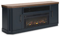 Landocken - 83" TV Stand With Electric Fireplace - Two-tone-0