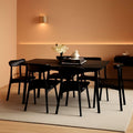 70 Inch Black Solid Oak Dining Table For 6 To 8 People-0