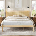 Platform Bed Frame with Headboard , Wood Slat Support , No Box Spring Needed ,King,Natural