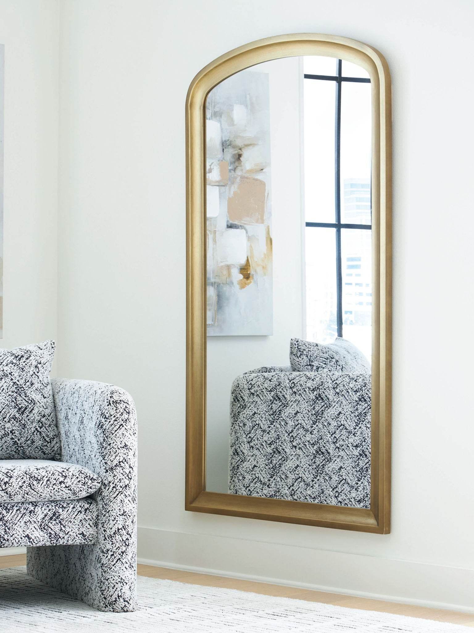 Fintan - Floor Mirror - Gold Finish-2
