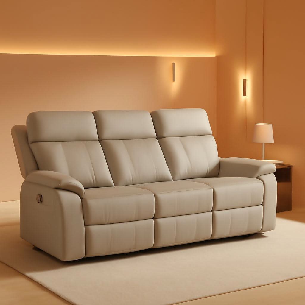 Grey Power Reclining Sofa With Fold Down Table Usb Type C-0
