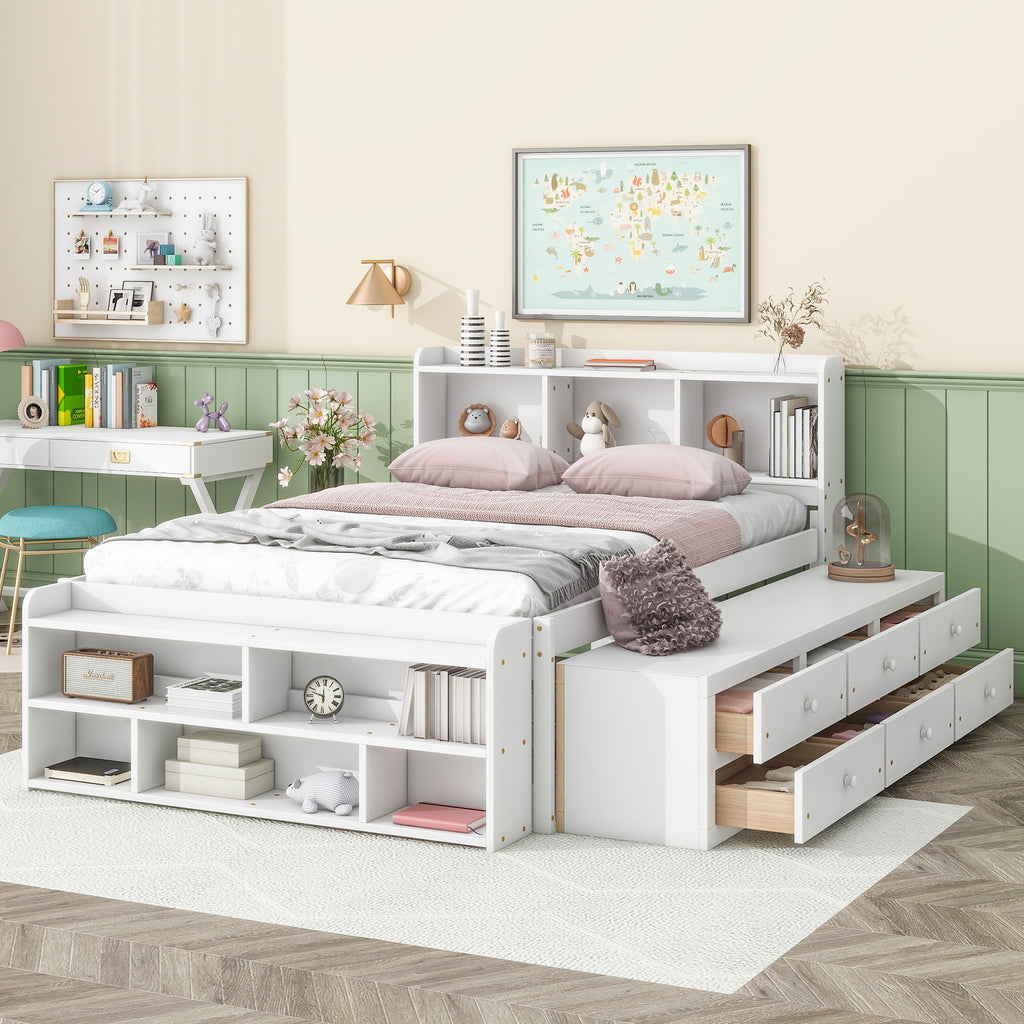Full Bed with Bookcase Headboard