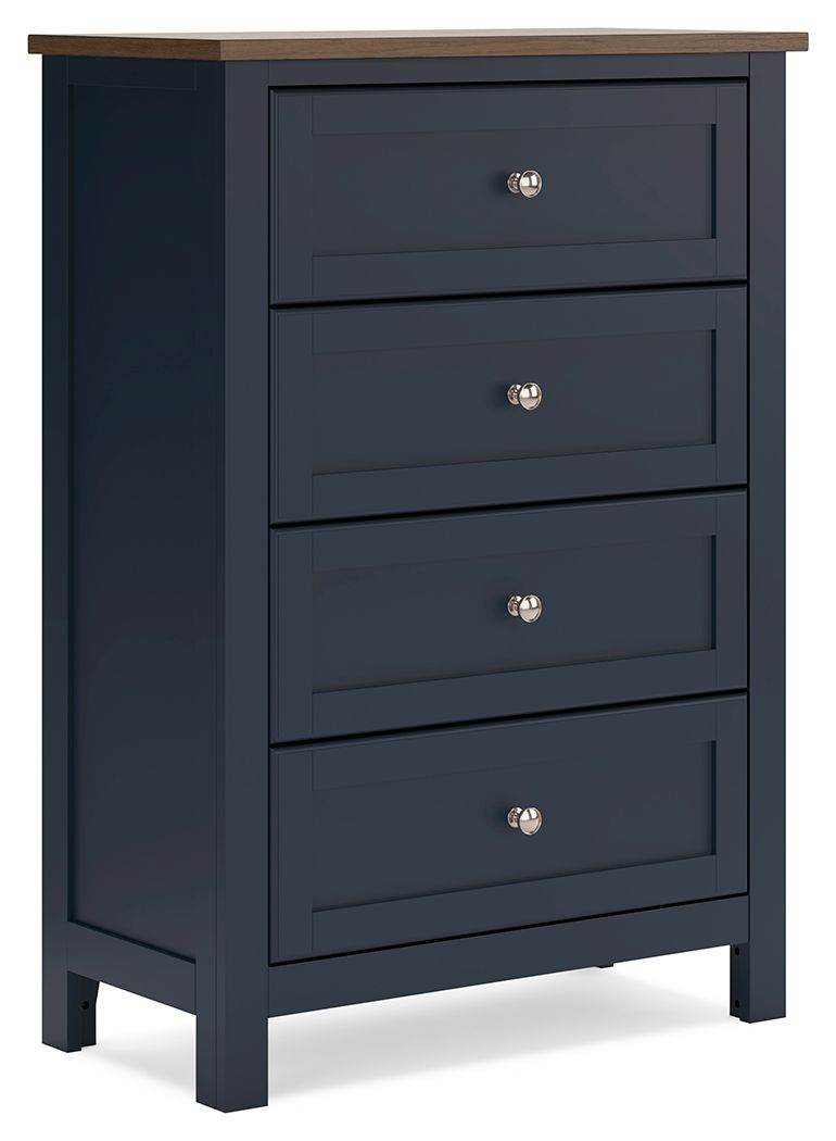 Landocken - Four Drawer Chest - Brown / Blue-0