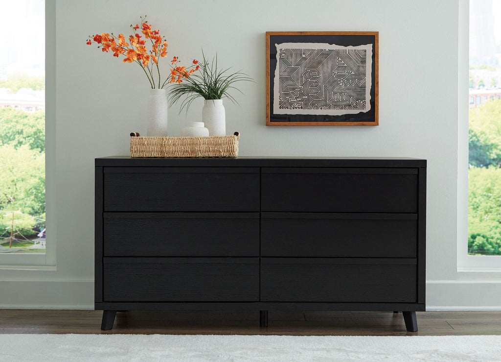 Danziar - Six Drawer Dresser - Black-1