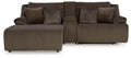 Top Tier - 3-Piece Reclining Sectional Sofa With Laf Press Back Chaise - Fabric - Chocolate-0