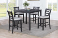 5pcs Set Charcoal Dining Table, 4 Side Chairs
