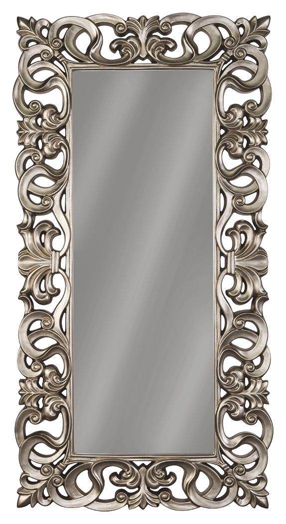 Lucia - Floor Mirror - Antique Silver Finish-0