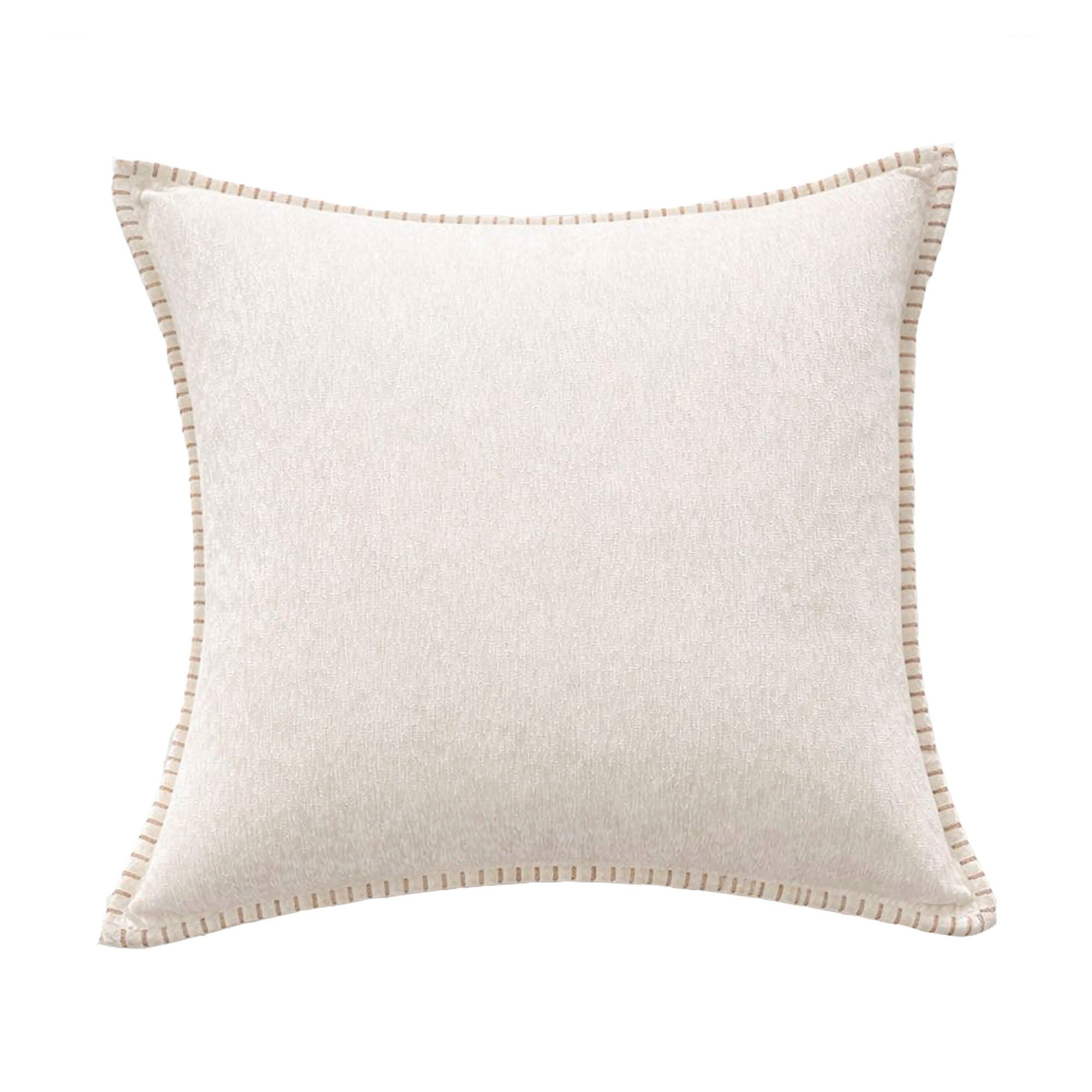 Set of 2 Beige Textured Throw Pillow