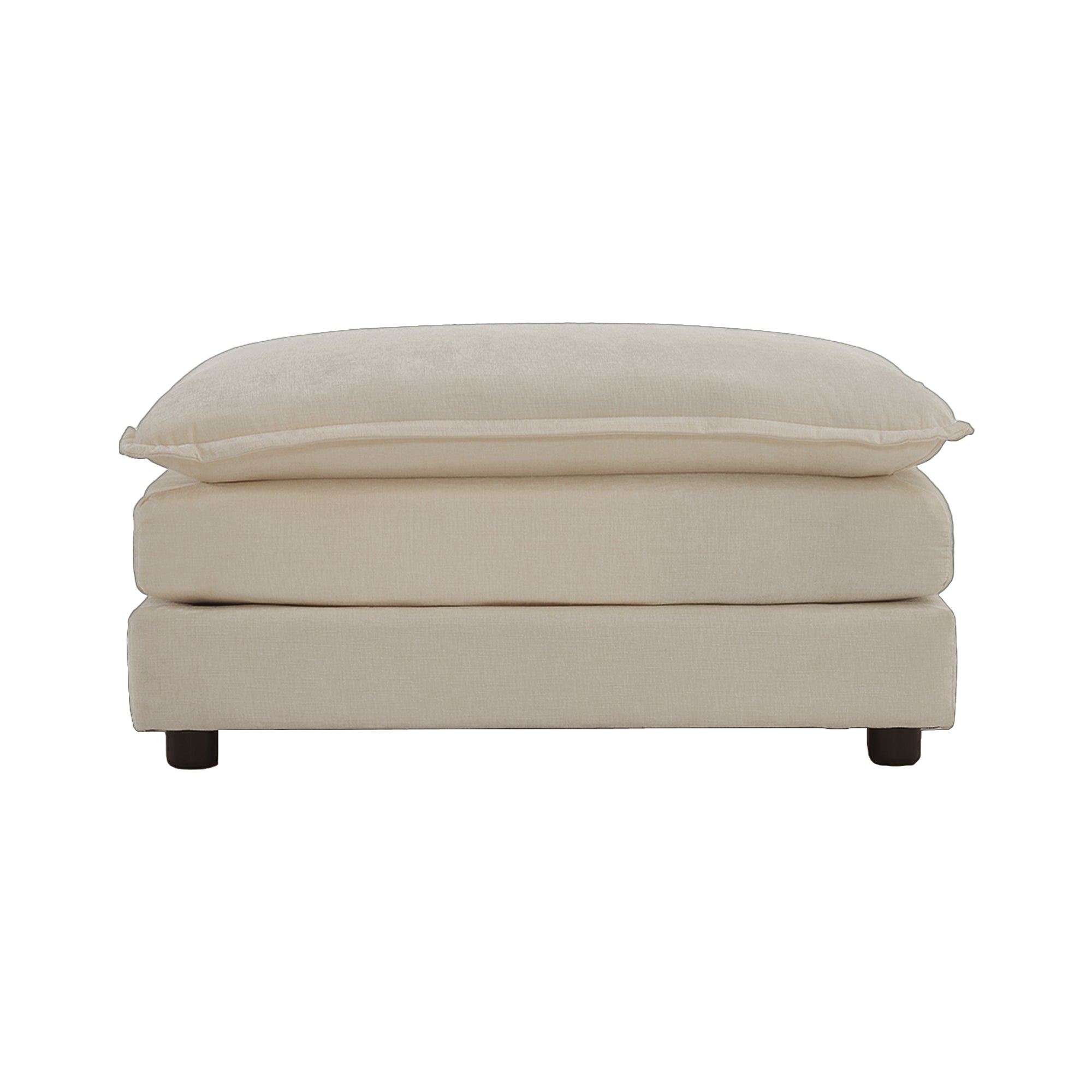 Chenille Fabric Ottomans Footrest to Combine with 2 Seater Sofa, 3 Seater Sofa and 4 Seater Sofa, Light Coffee