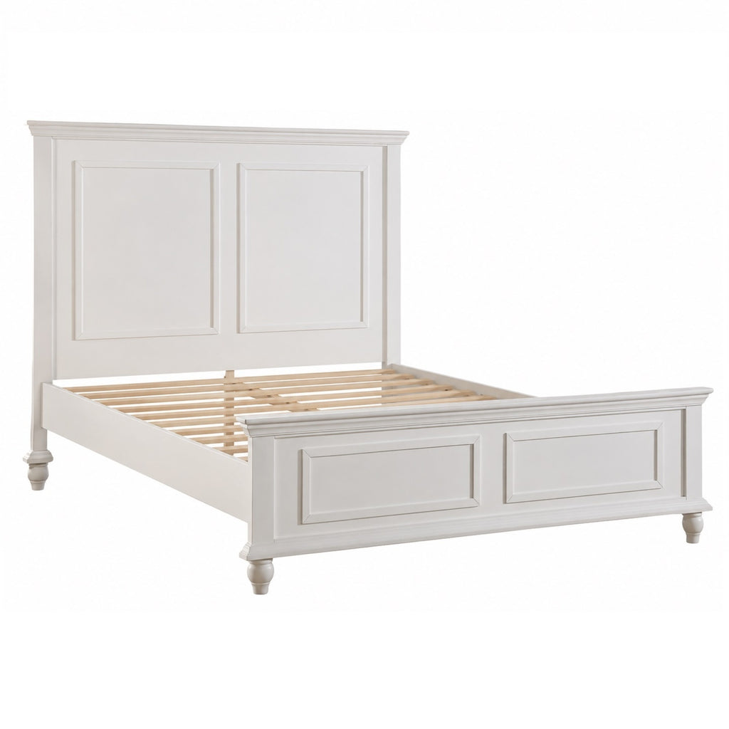 White California King Size Bed Set with 2x Nightstands