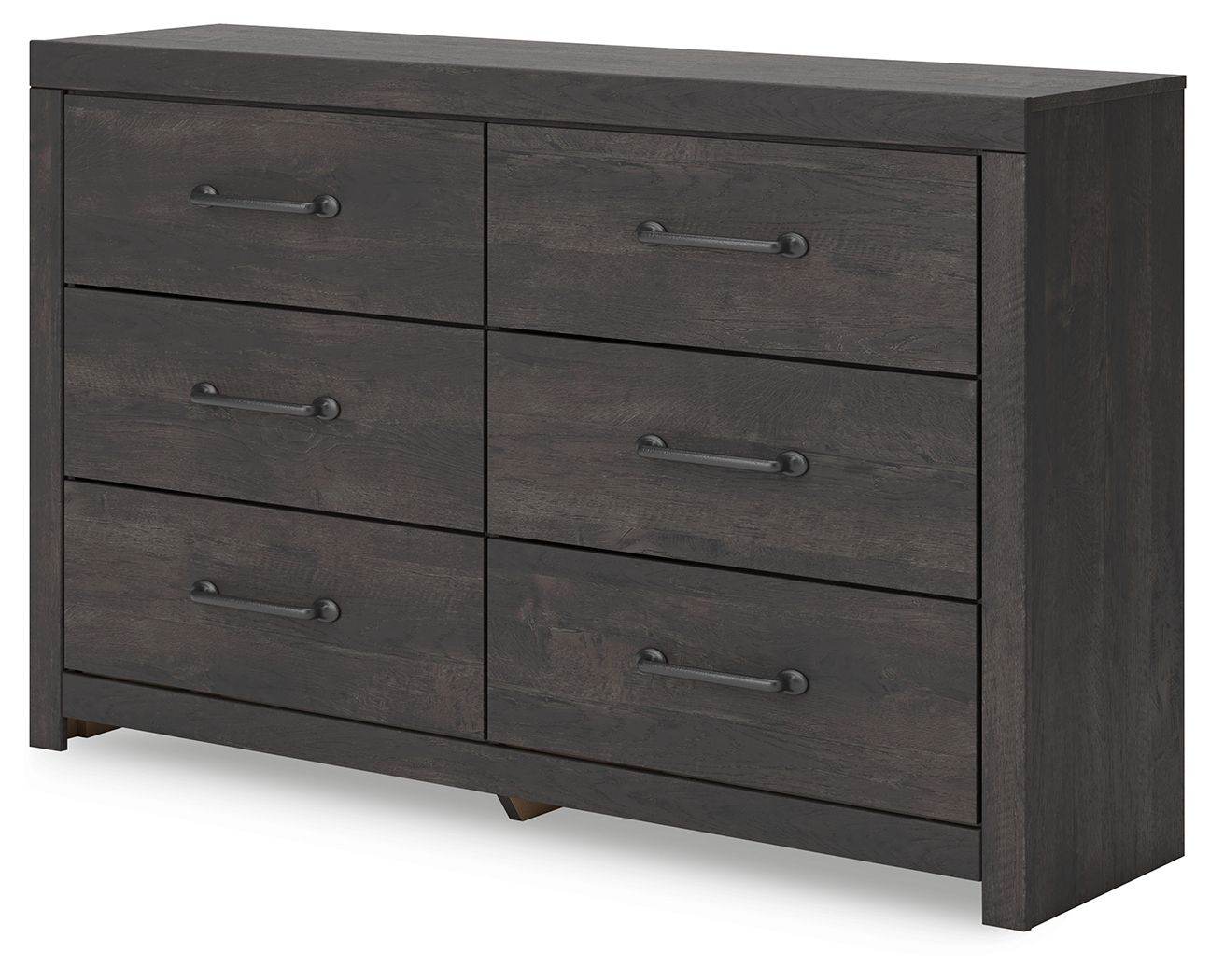 Hollivern - Six Drawer Dresser - Dark Gray-1