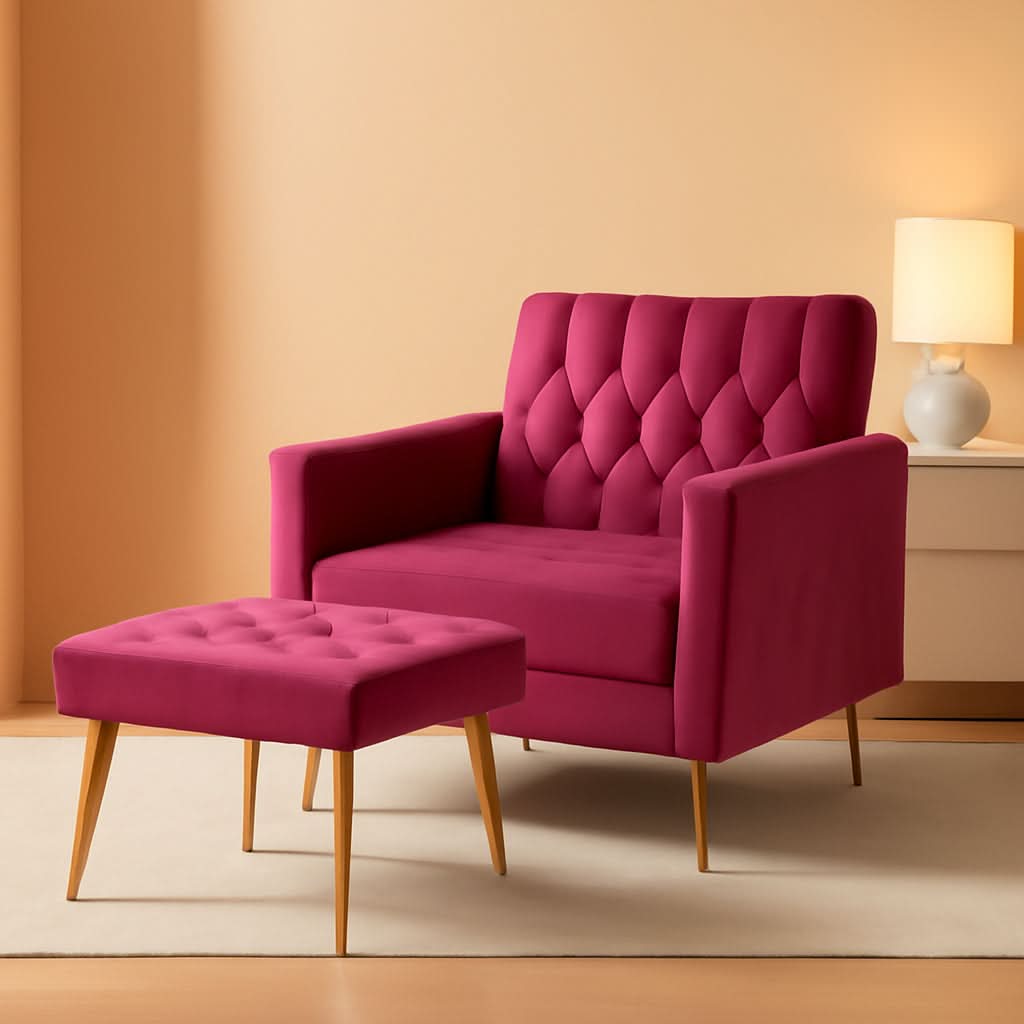 Accent Chair Recliner With Adjustable Armrests Fuchsia-0