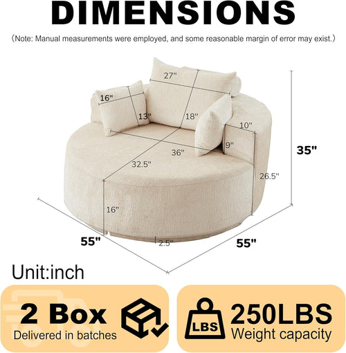 Beige Chenille Accent Chair