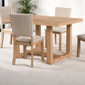 Transitional Style Dining Table 1pc Dining Room Furniture Natural Finish Rectangle Shaped Trestle Base Table