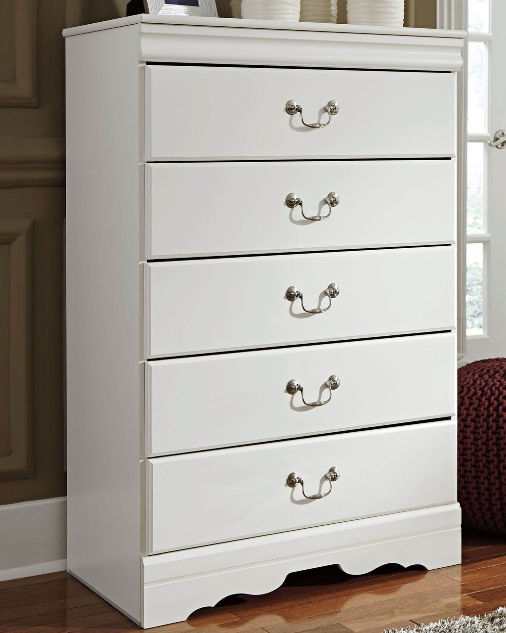 Anarasia - Five Drawer Chest - White-2