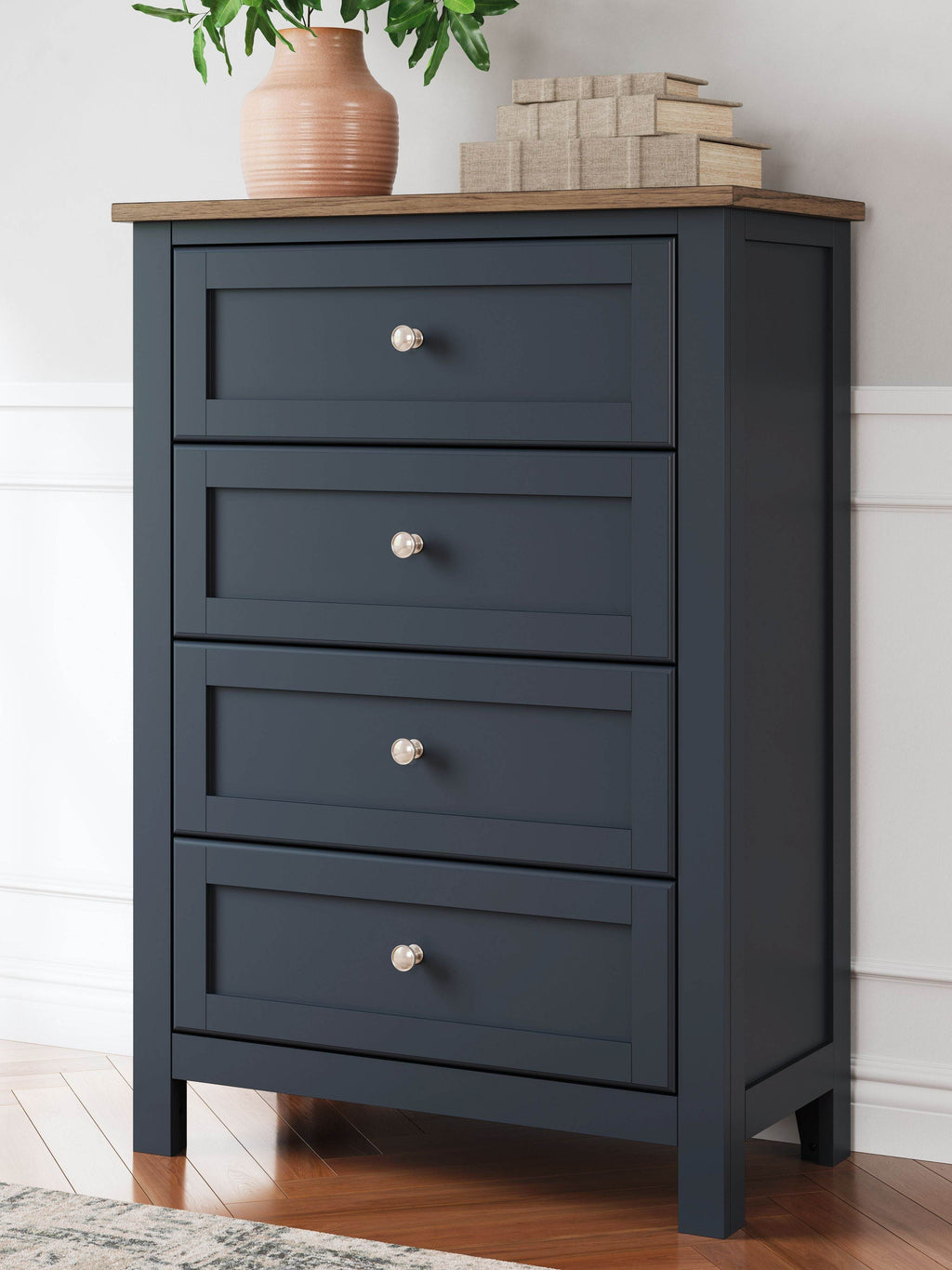 Landocken - Four Drawer Chest - Brown / Blue-2