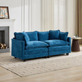 Cloud Sofa LoveSeat (Ottoman is not included), Modern Sectional Couch, for Living Room Bedroom and Apartment, Comfy Double Layer Upholstered Seat Cushion, Breathable Chenille Fabric, Blue.SW5012BL