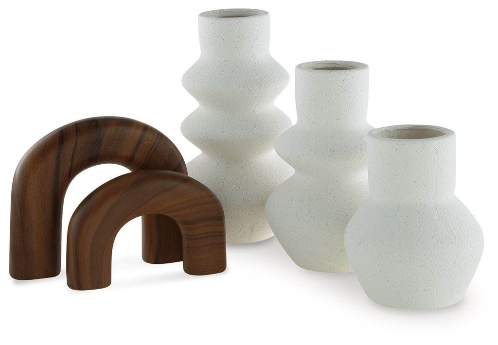 Carterworth - Accessory Set (Set of 5) - White / Brown-0