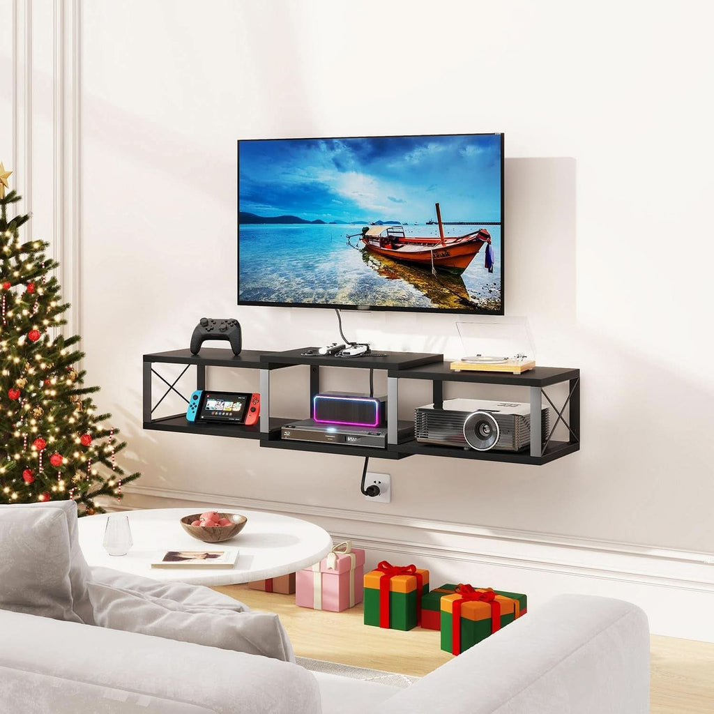 MatteBlack Wall Mounted Floating TV Console
