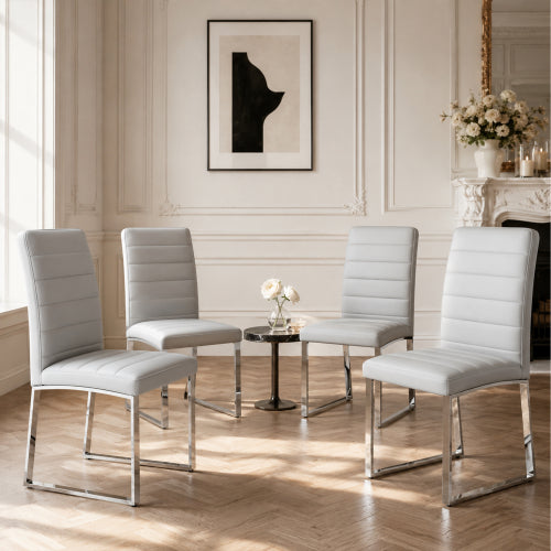 4-Pack - Heavy-duty chairs set: 2.1' thick cushion, iron frame, perfect for home or office. Classic colors, great value