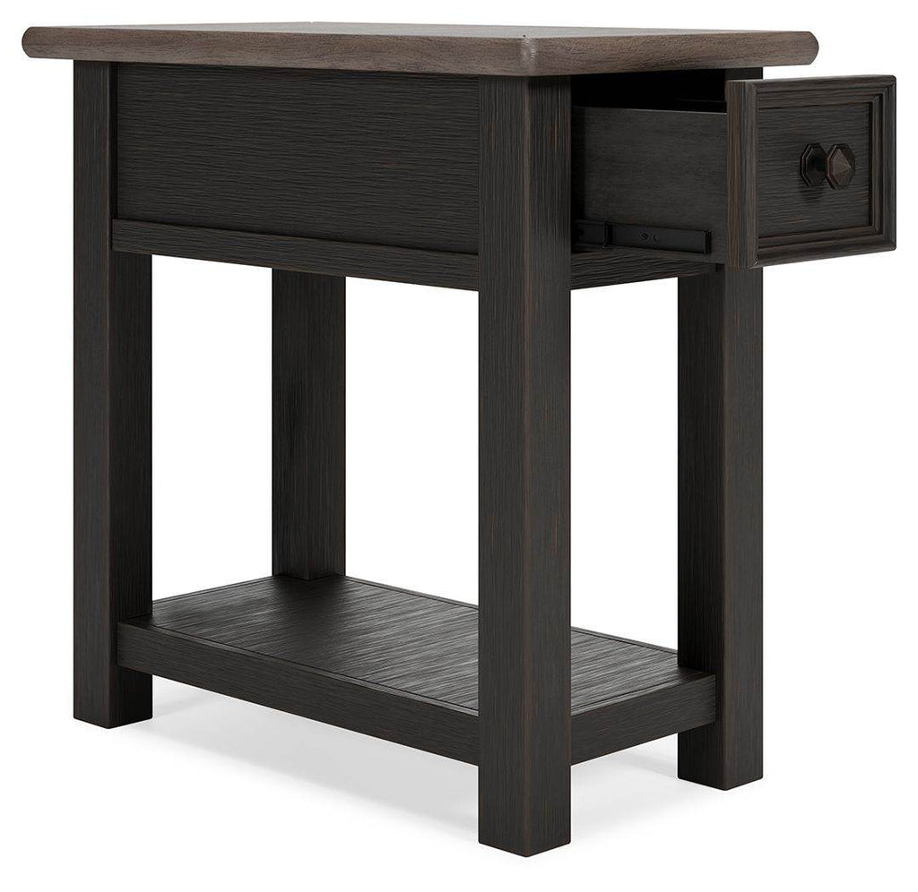 Tyler Creek - Chair Side End Table - Black / Gray-1
