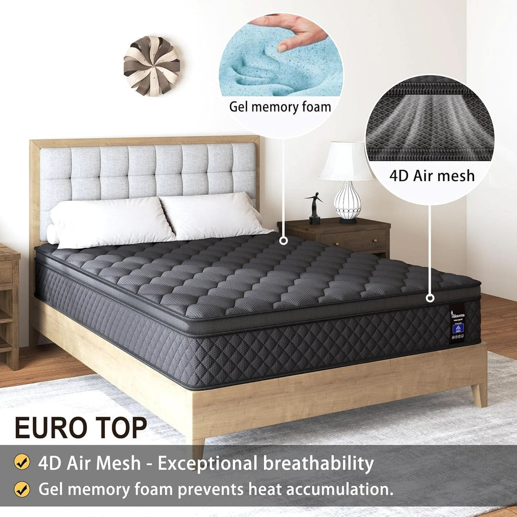 Queen 14 Inch Hybrid Mattress With Lumbar Support And Motion Isolation